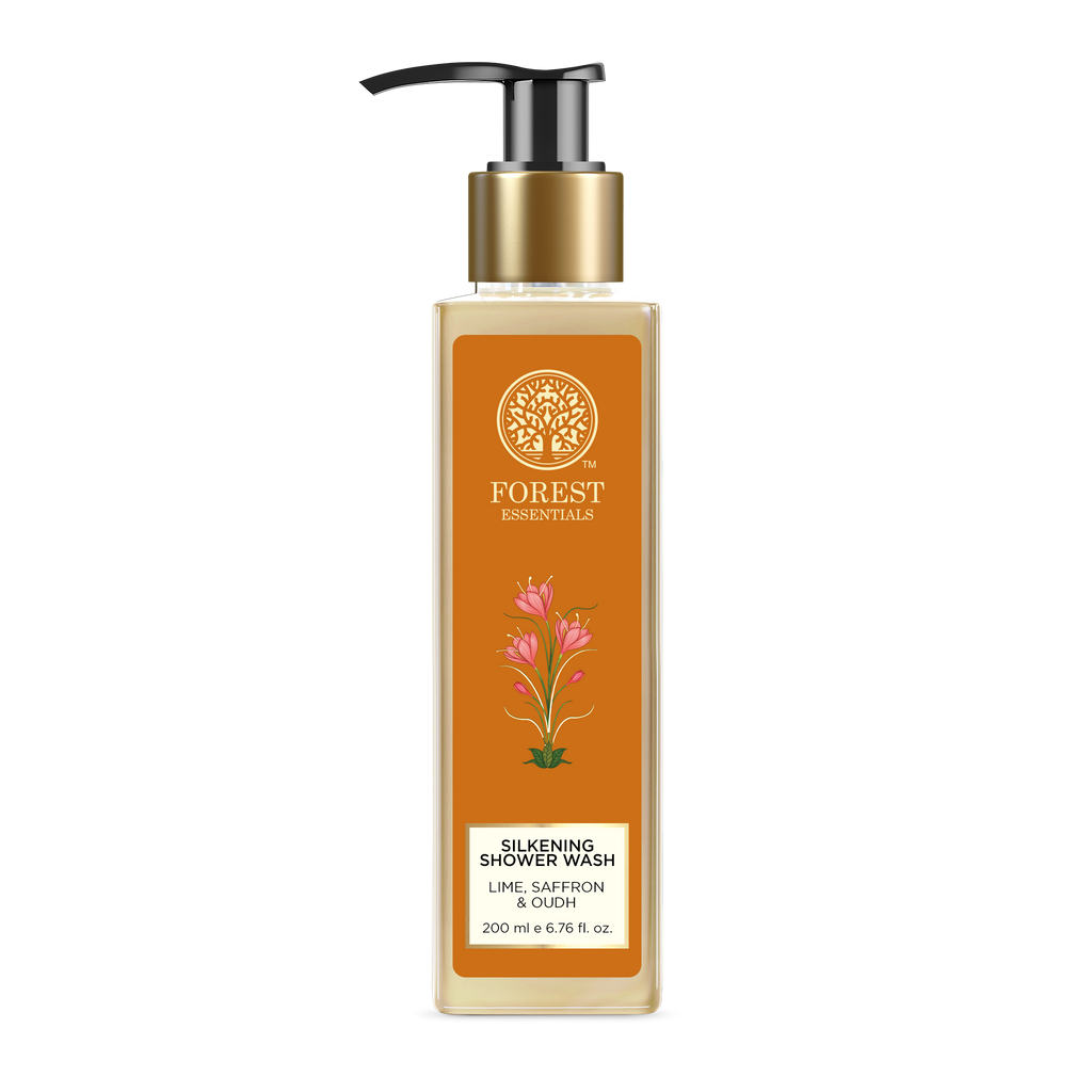 Forest Essentials Silkening Lime Saffron & Oudh Natural Shower Wash