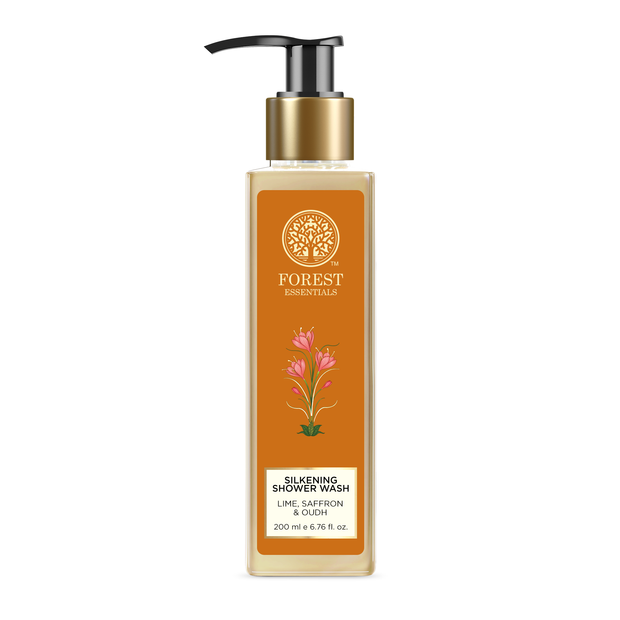 Forest Essentials Silkening Lime Saffron & Oudh Natural Shower Wash