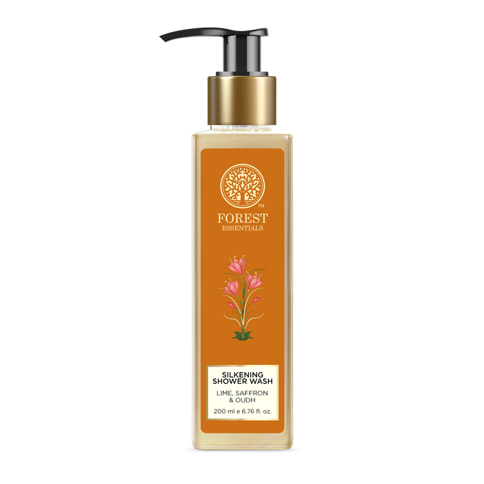 Forest Essentials Silkening Lime Saffron & Oudh Natural Shower Wash