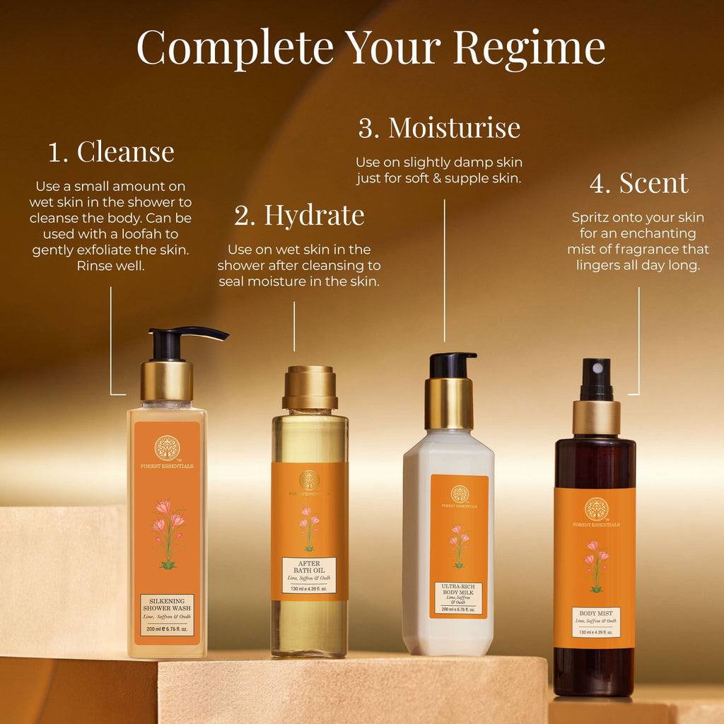 Forest Essentials Silkening Lime Saffron & Oudh Natural Shower Wash