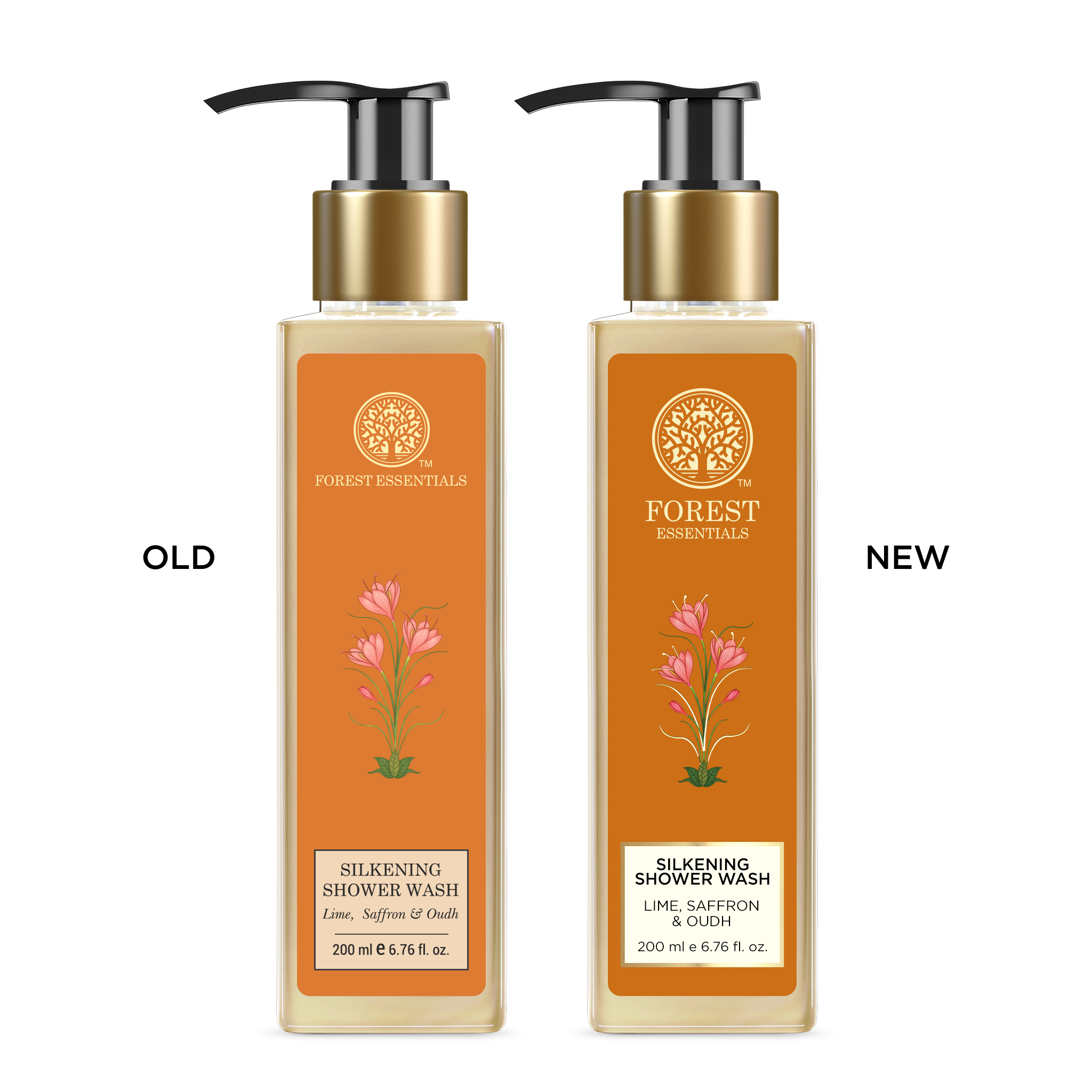Forest Essentials Silkening Lime Saffron & Oudh Natural Shower Wash