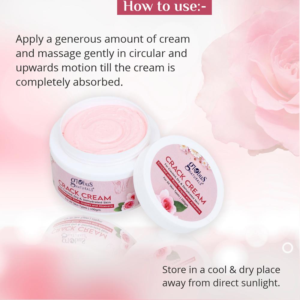 Globus Naturals Heels & Feet Crack Cream Enriched with Aloevera Grapes & Rose