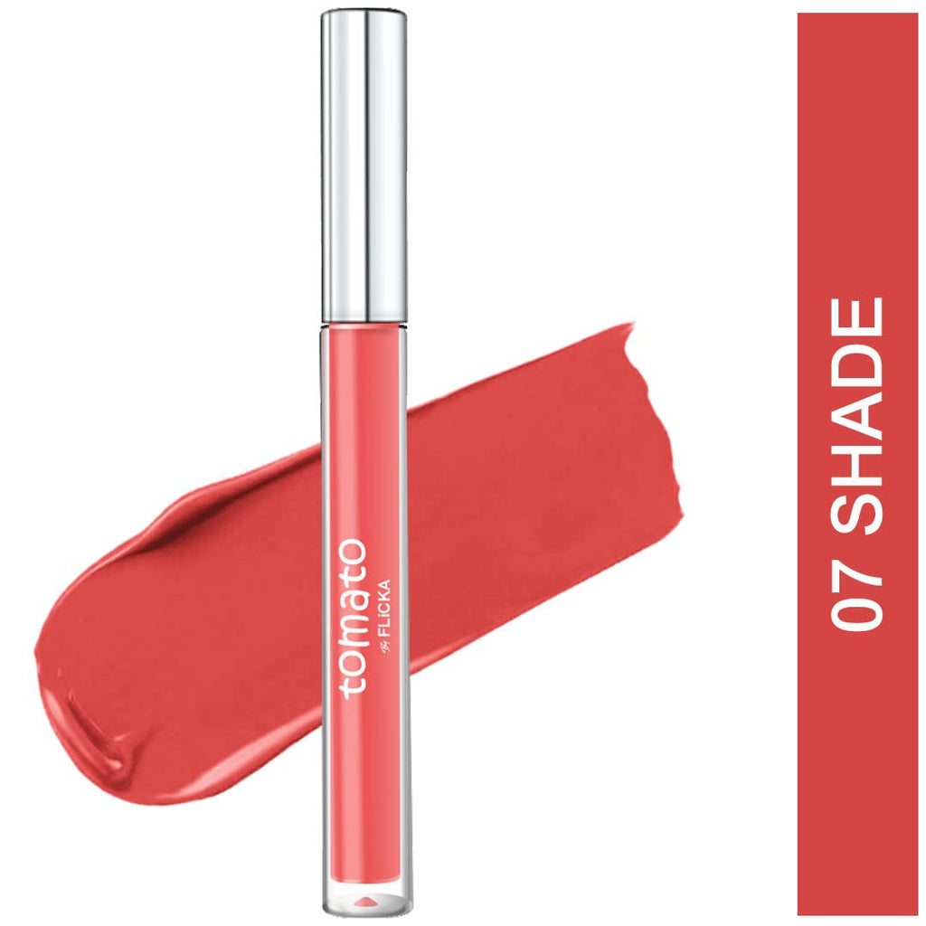 Flicka Tomato Liquid Lipstick Rich Matte Long Lasting Intense Pigment Smudgeproof