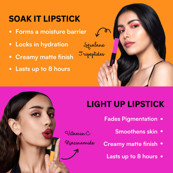 Type Beauty Cream Matte Lipstick For Pigmented Lips - Vit C And Niacinamide - 8 Hr Stay