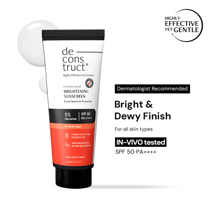 Deconstruct Brightening Fluid Sunscreen SPF 50+, Lightweight, Hydrating
