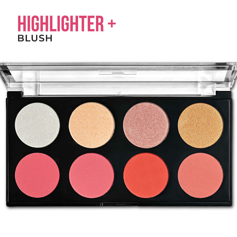Insight Cosmetics Blush & Highlight Palette, 2 In 1 Intense Pigment, Lightweight Formula