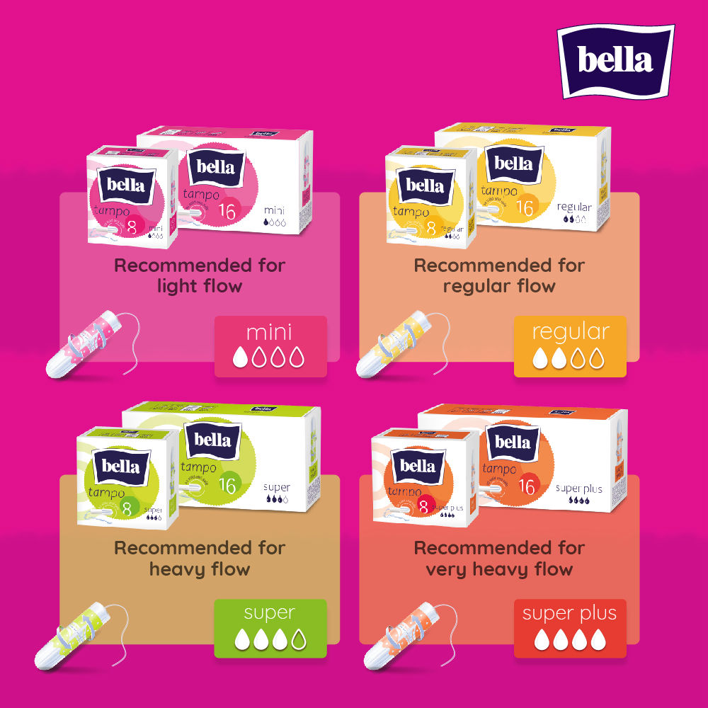 Bella Tampon Regular for Women, High Absorption, Regular Flow, Comfort Fit, Leakproof (16 Pcs)