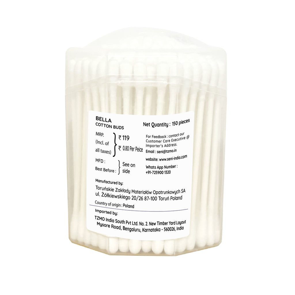 Bella Cotton Buds with Paper Stick, Soft & Gentle,100% Cotton,Nature Friendly, Multipurposes