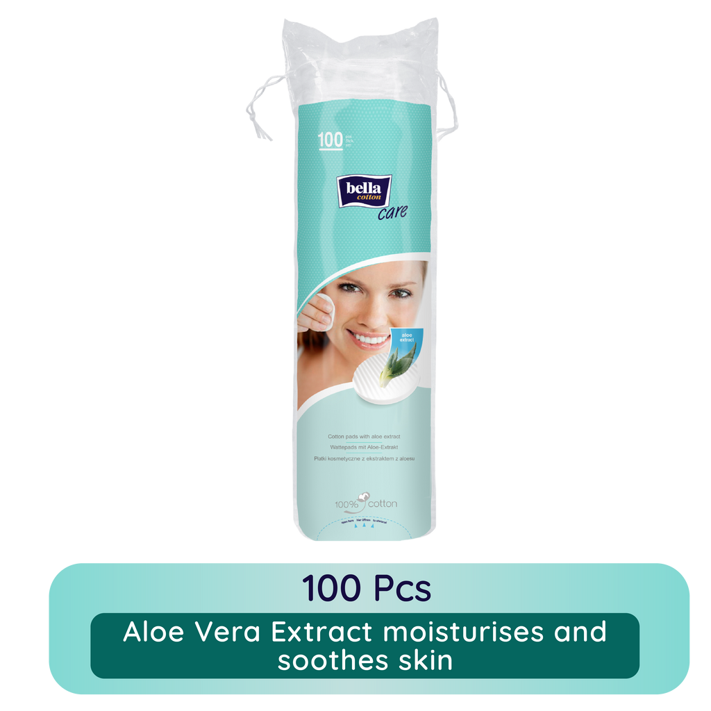 Bella Cotton Pads With Aloe vera Extracts, 100% Cotton, Makeup Removal, Nail Polish Removal