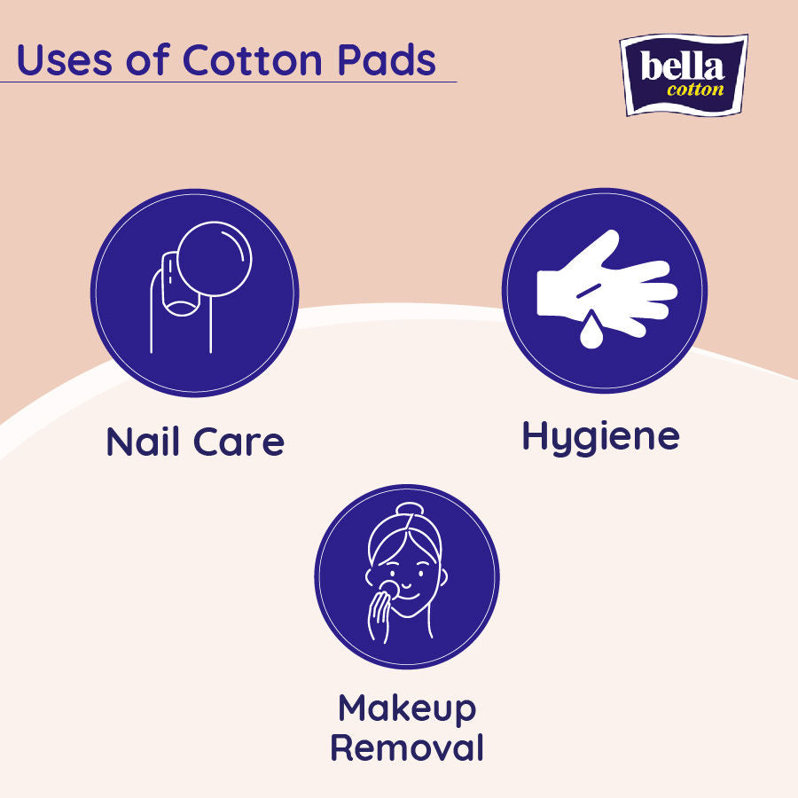 Bella Cotton Pads With D Panthenol & Orange Blossom Extracts, 100% Cotton, Double Sided