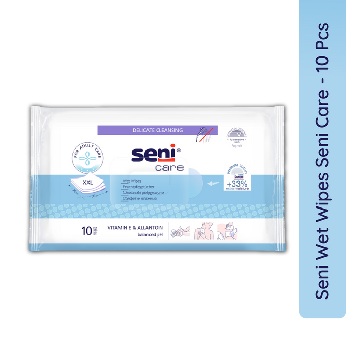 Seni Care Wet Wipes For Adults XXL, With Vitamin E And Allantoin, Balanced PH, Ready To Use
