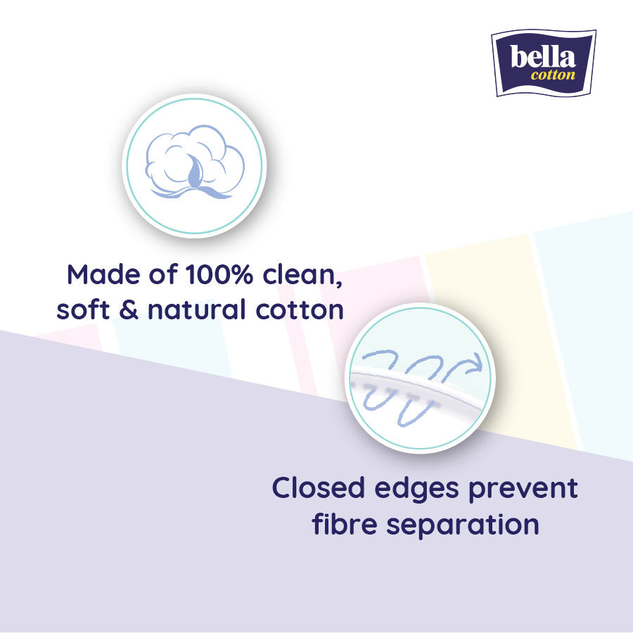 Bella Cotton Pads, 100% Cotton, Double Sided, Makeup Removal, Nail Polish Removal - Pack of 1