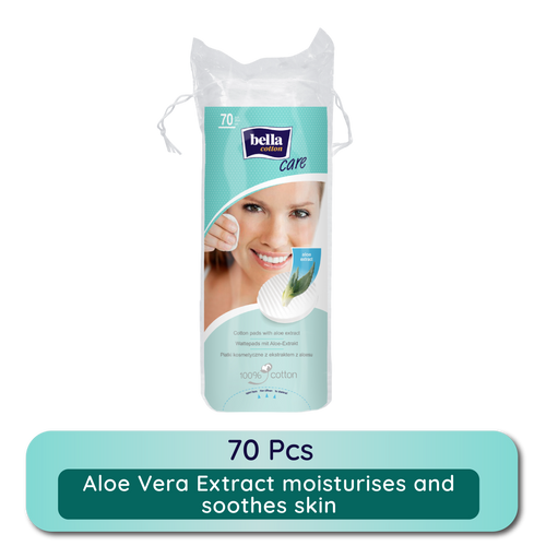 Bella Cotton Pads with Aloe vera Extracts, 100% Cotton, Double Sided, Nail Polish Removal
