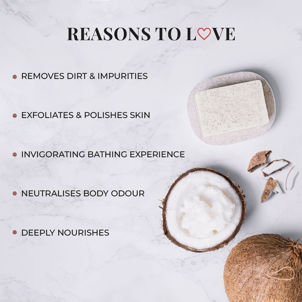 Just Herbs Coconut Handmade Bathing Bar Soap for Women And Men