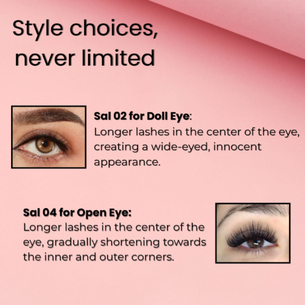 BOBI Self Adhesive Eyelashes SA02, Soft Center Volume, Youthful Lift, No Glue, Reusable, Lightweight