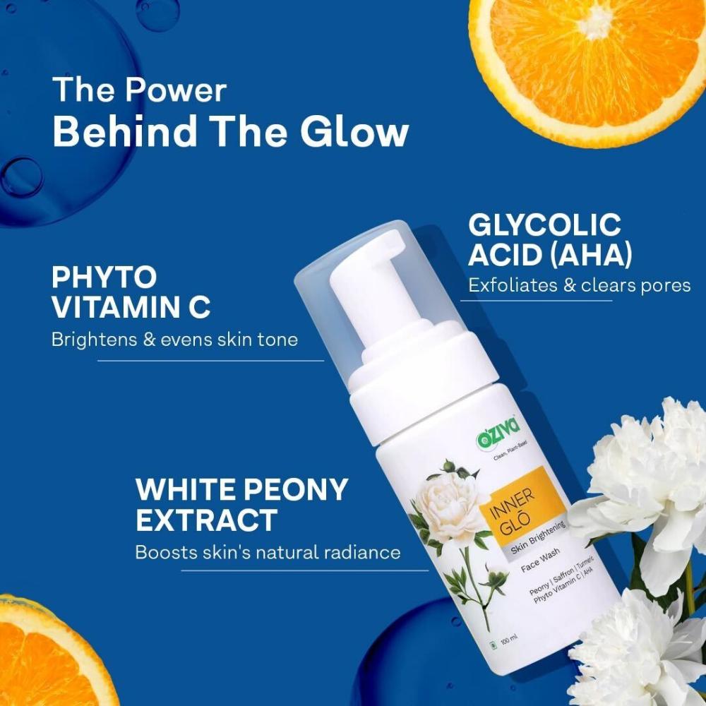 OZiva Inner Glo Skin Brightening Face Wash (with Vitamin C) for Spot Correction & Radiance