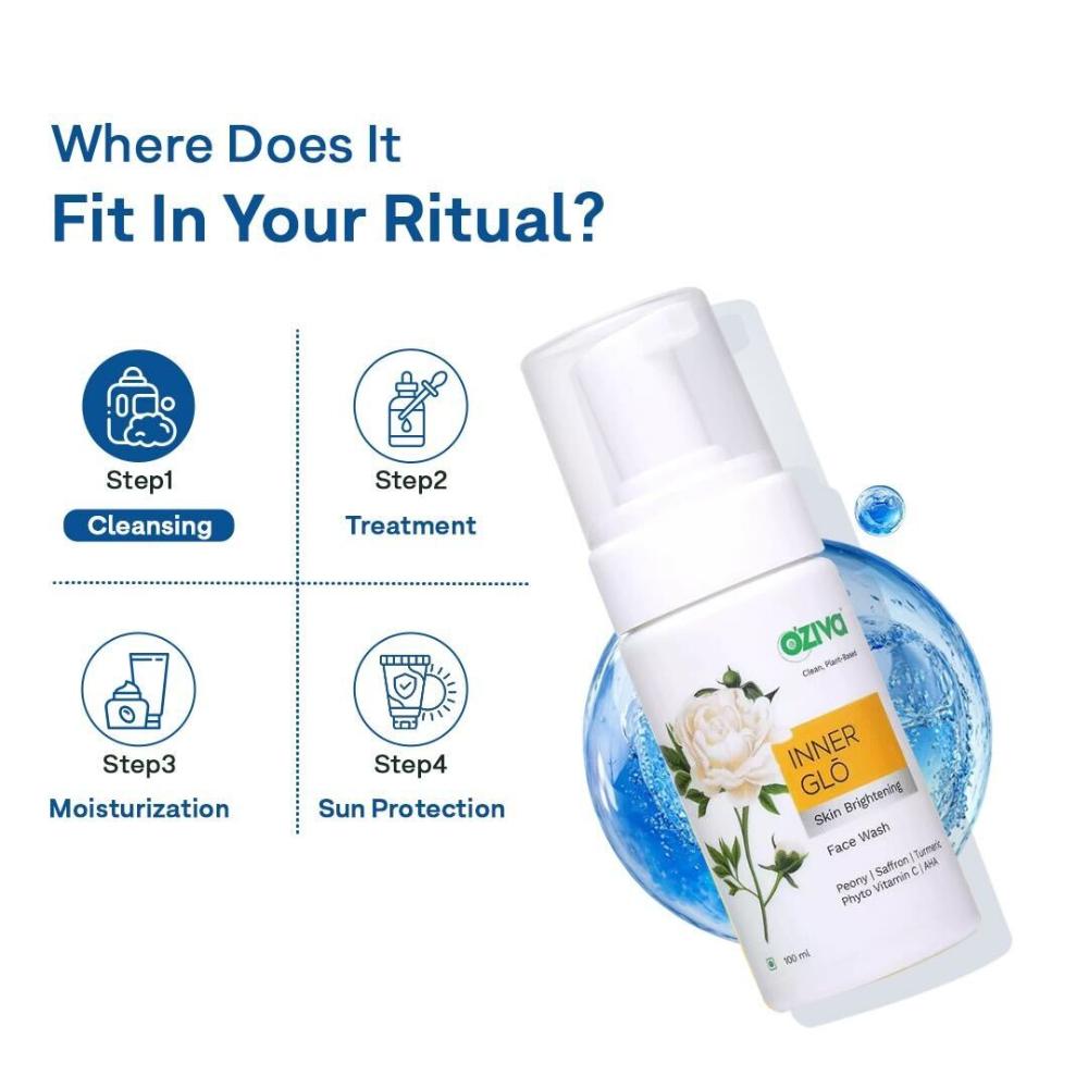 OZiva Inner Glo Skin Brightening Face Wash (with Vitamin C) for Spot Correction & Radiance
