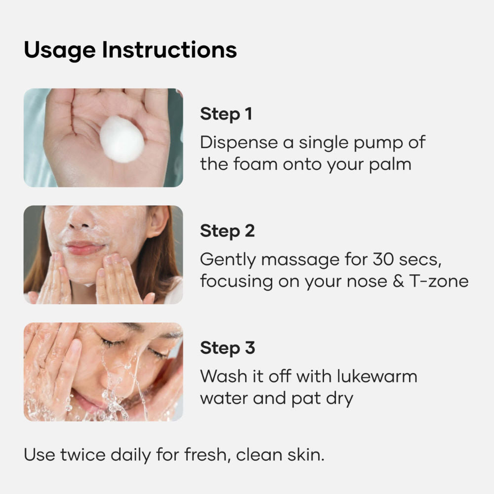 Cureskin Gentle Cleanse Brightening Face Wash With Lactic Acid AHA Foam