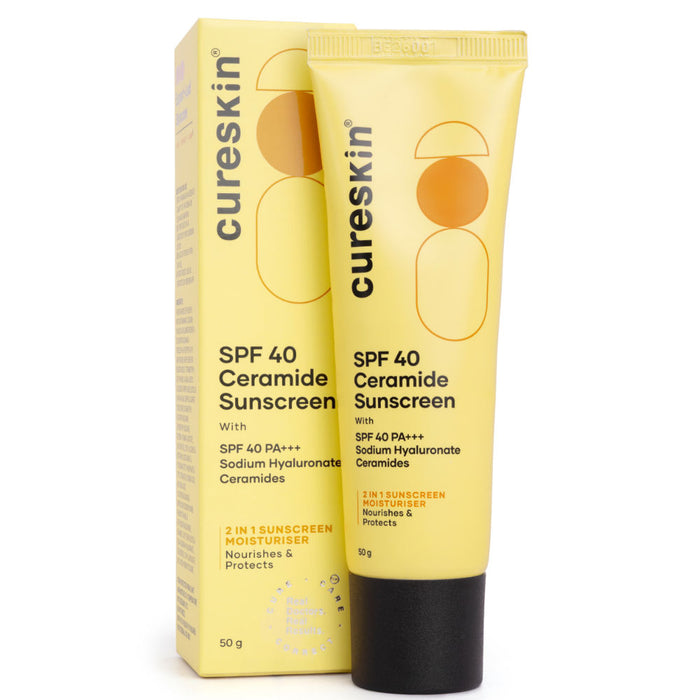 Cureskin Spf 40 Ceramide Sunscreen With Hyaluronic Acid, 2 In 1 Sunscreen Moisturiser