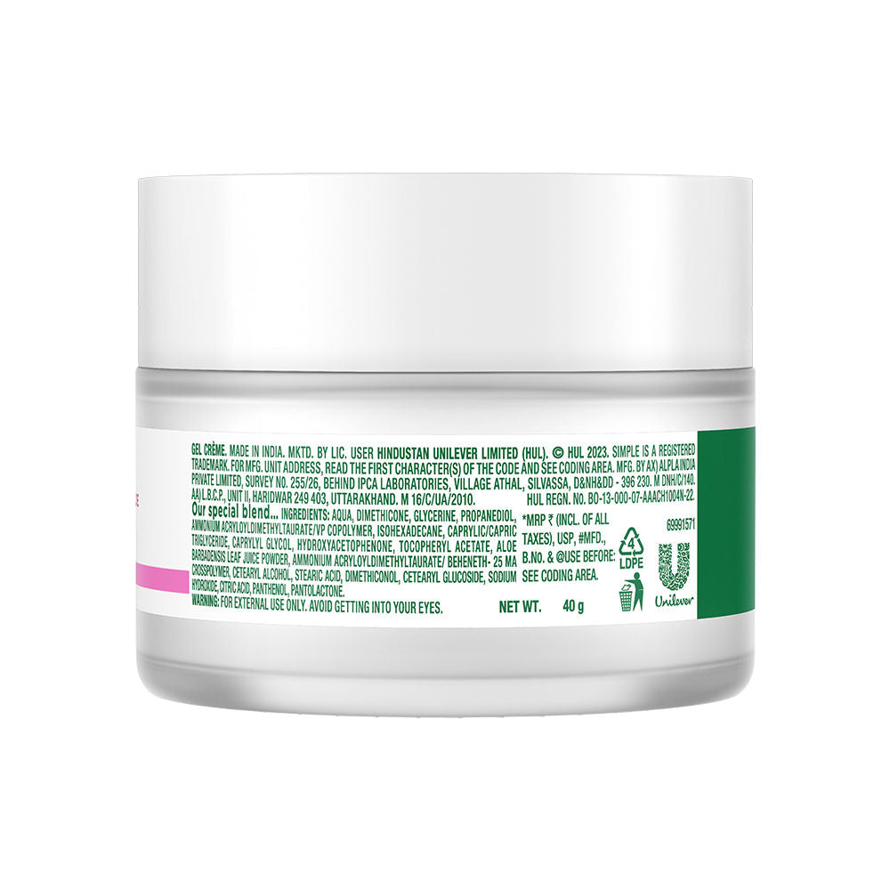 Simple Barrier Repair Soothing Water Creme With 6% Ceramide Boosters And Aloe Vera