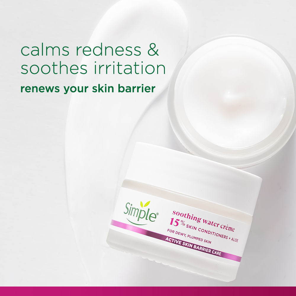 Simple Barrier Repair Soothing Water Creme With 6% Ceramide Boosters And Aloe Vera