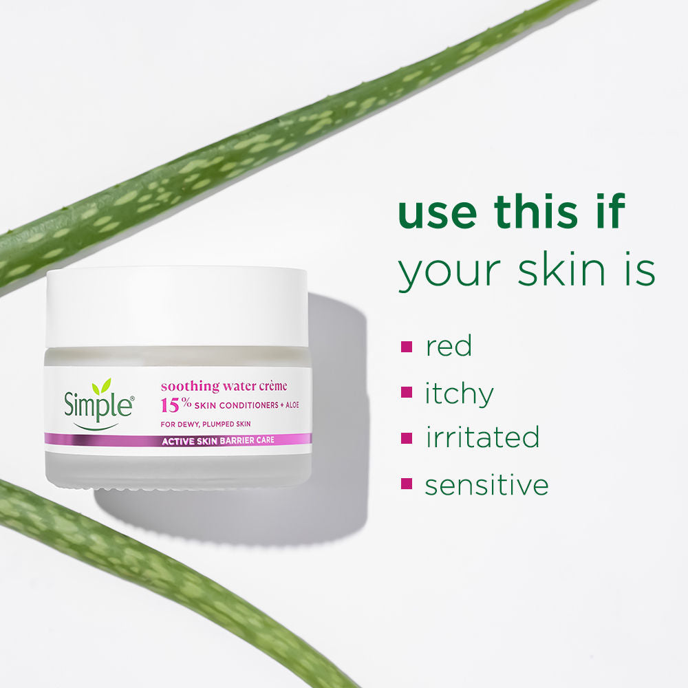 Simple Barrier Repair Soothing Water Creme With 6% Ceramide Boosters And Aloe Vera