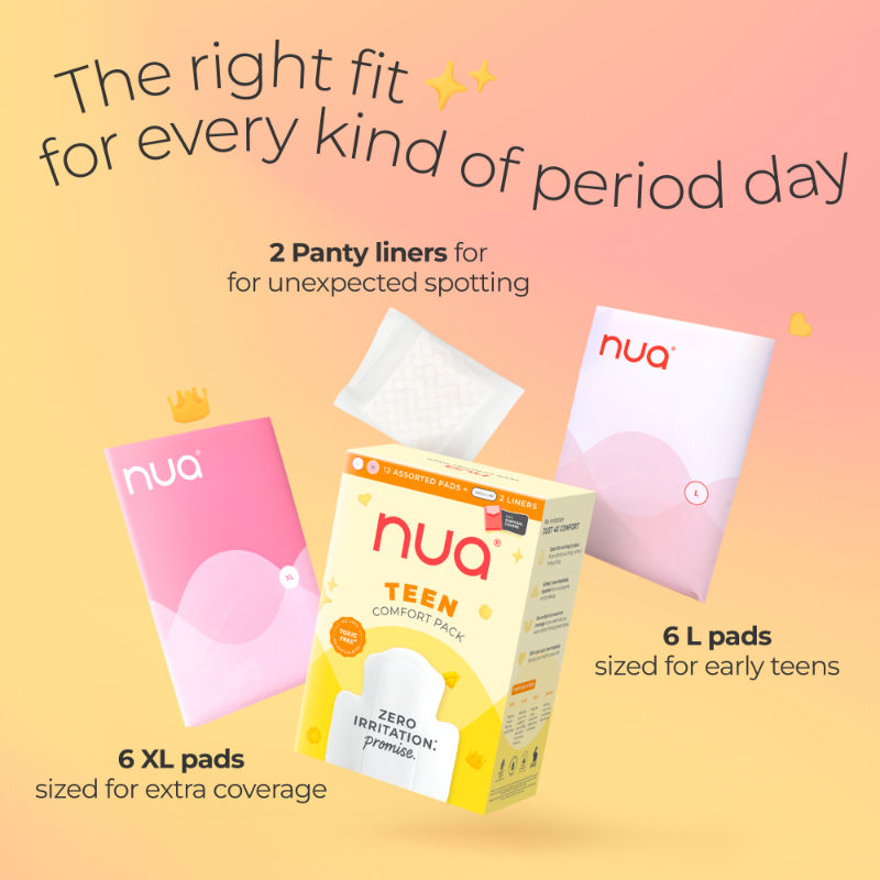 Nua Teen Comfort Pack - Sanitary Pads and Panty Liners