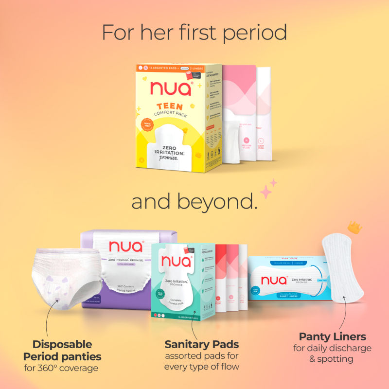 Nua Teen Comfort Pack - Sanitary Pads and Panty Liners