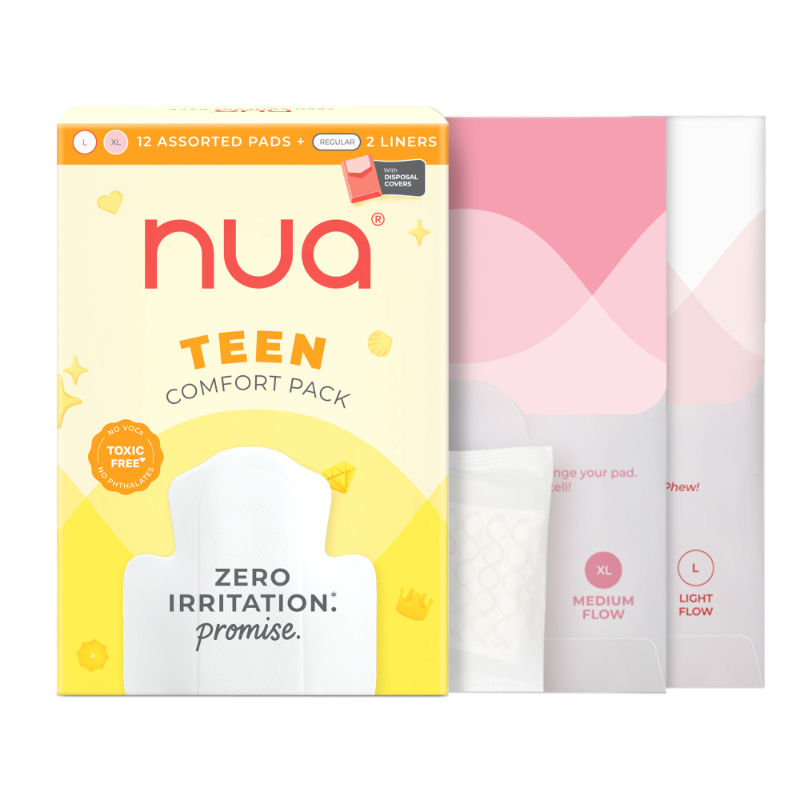 Nua Teen Comfort Pack - Sanitary Pads and Panty Liners