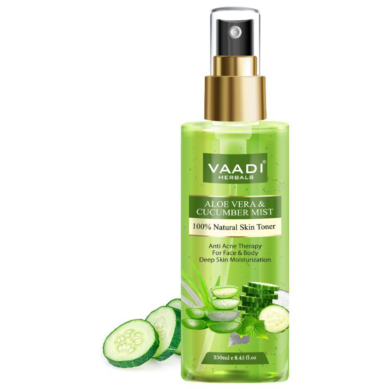 Vaadi Herbals Aloe Vera & Cucumber Mist - 100% Natural Skin Toner