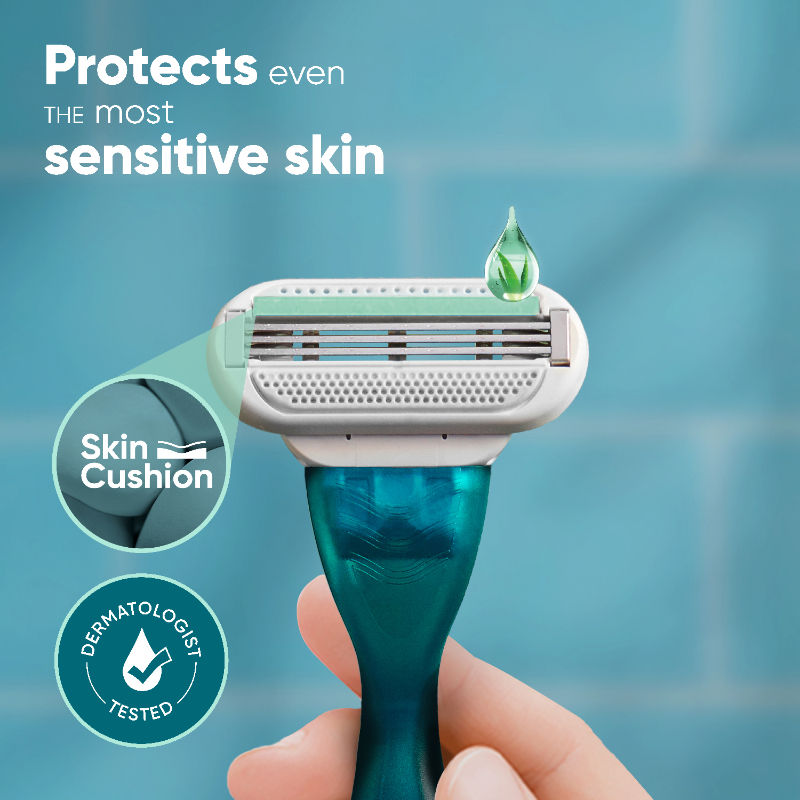 Gillette Venus Smooth Women Hair Removal Razor Blades Aloe Vera Glidestrip - 4 Pieces