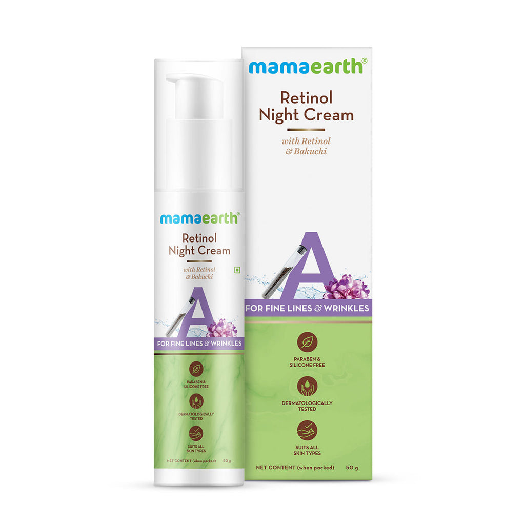 Mamaearth Retinol Night Cream With Retinol & Bakuchi For Fine Lines & Wrinkles