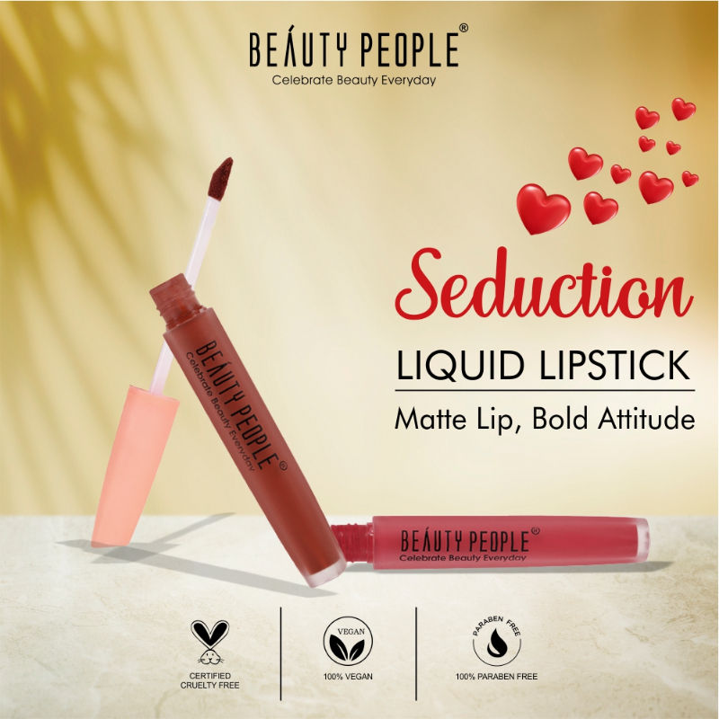 Beauty People Seduction Liquid Lipstick With Vitamin E & Rose Oil