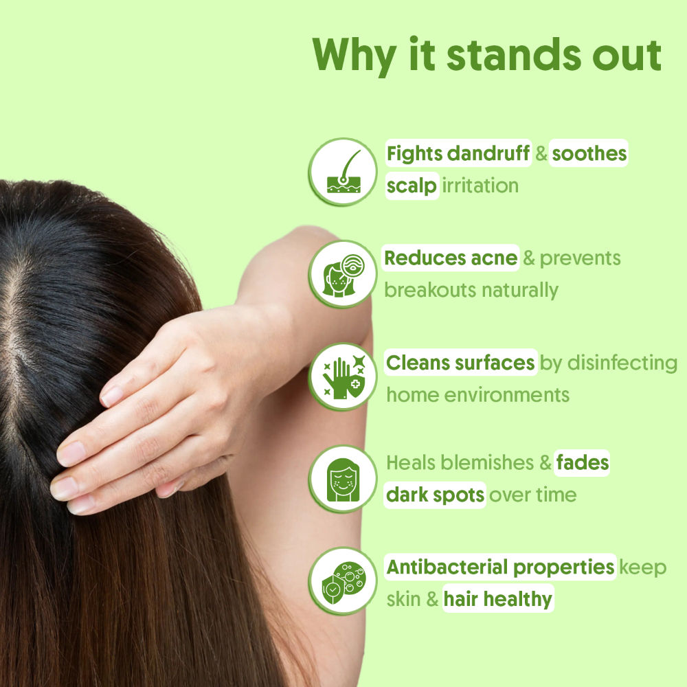 Aravi Organic 100% Pure Tea Tree Essential Oil For Acne & Skin, Tea Tree Oil For Dandruff Control