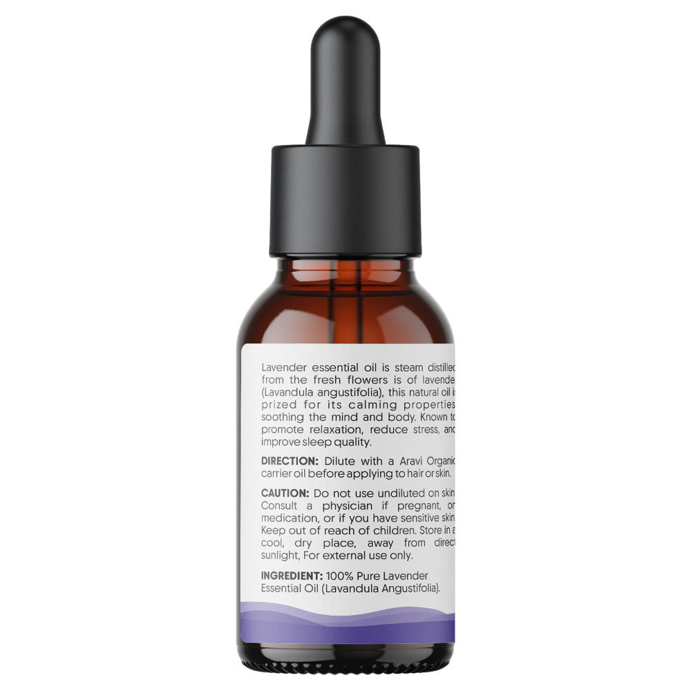 Aravi Organic 100% Pure Lavender Essential Oil For Healthy Hair Growth, Skin, & Sleep