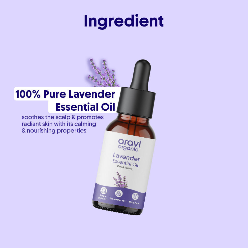 Aravi Organic 100% Pure Lavender Essential Oil For Healthy Hair Growth, Skin, & Sleep