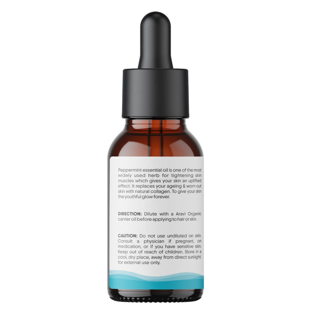 Aravi Organic 100% Pure Peppermint Essential Oil For Hair Growth, Hair Fall Control & Scalp