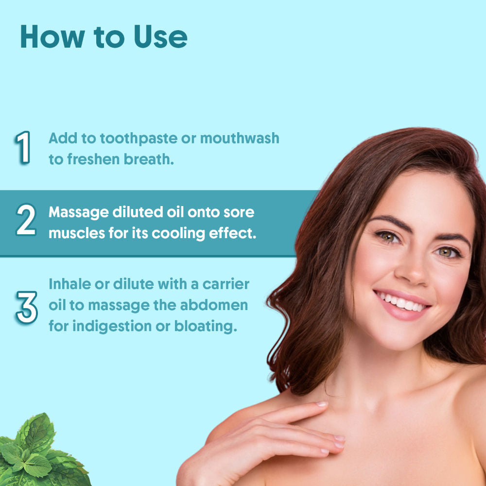 Aravi Organic 100% Pure Peppermint Essential Oil For Hair Growth, Hair Fall Control & Scalp