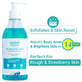 Aravi Organic 2% Salicylic Acid Exfoliating Body Wash - For Tan Removal, Body Acne & Strawberry Skin