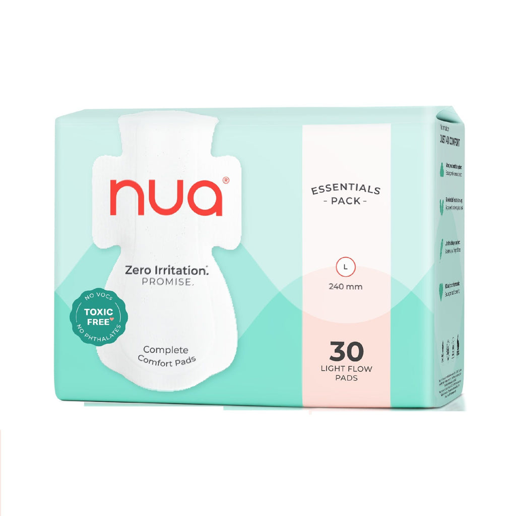 Nua Complete Comfort Pads Zero Irritation Promise Essentials Pack Super Saver 4x Comfort 100% Toxic