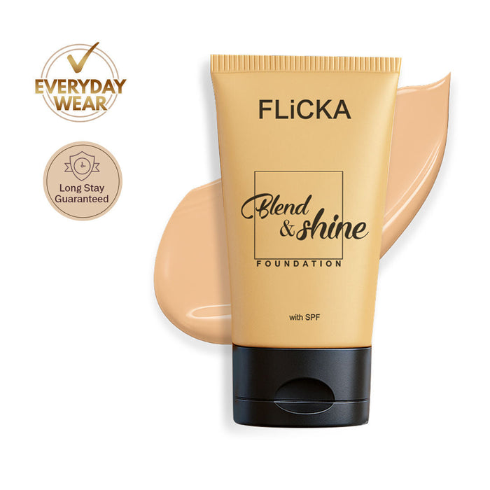 Flicka Blend & Shine Lumi - Matte Liquid Foundation Medium To High Coverage All Skin Types