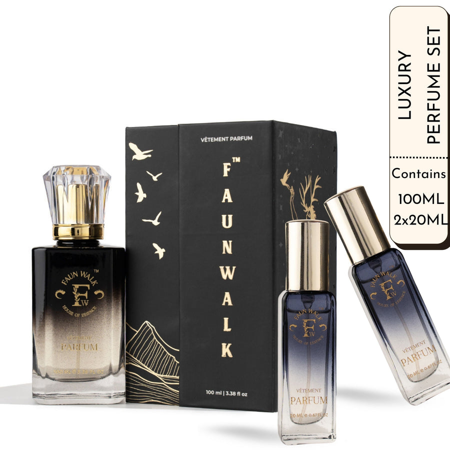 Faunwalk Ambery Smoke Unisex Perfume With 2 Travel Size Mini Included-Spicy Amber Notes