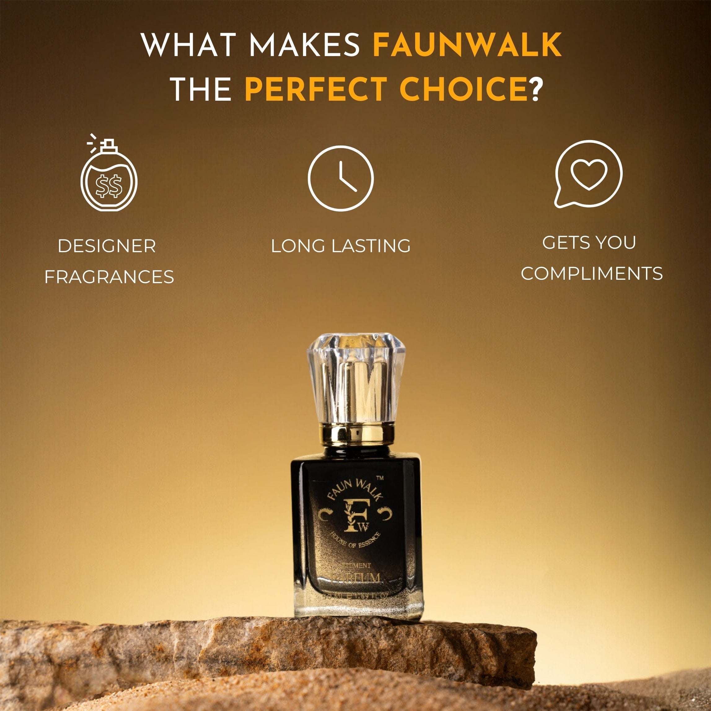 Faunwalk Ambery Smoke Unisex Perfume With Travel Size Mini Included-Spicy Amber Notes
