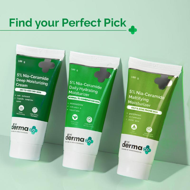 The Derma Co 5% Nia-Ceramide Daily Hydrating Moisturizer for Normal To Combination Skin 100g