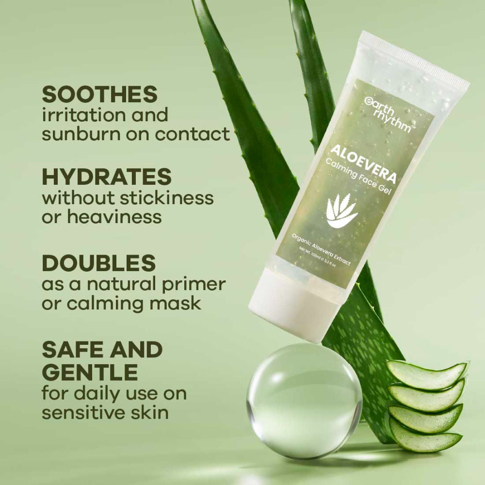 Earth Rhythm Calming Aloe Vera Gel, Healing, Calming and Soothing Skin