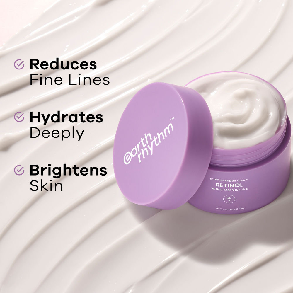 Earth Rhythm Retinol Intense Repair Night Cream, Firms Skin and Fades Premature Wrinkles