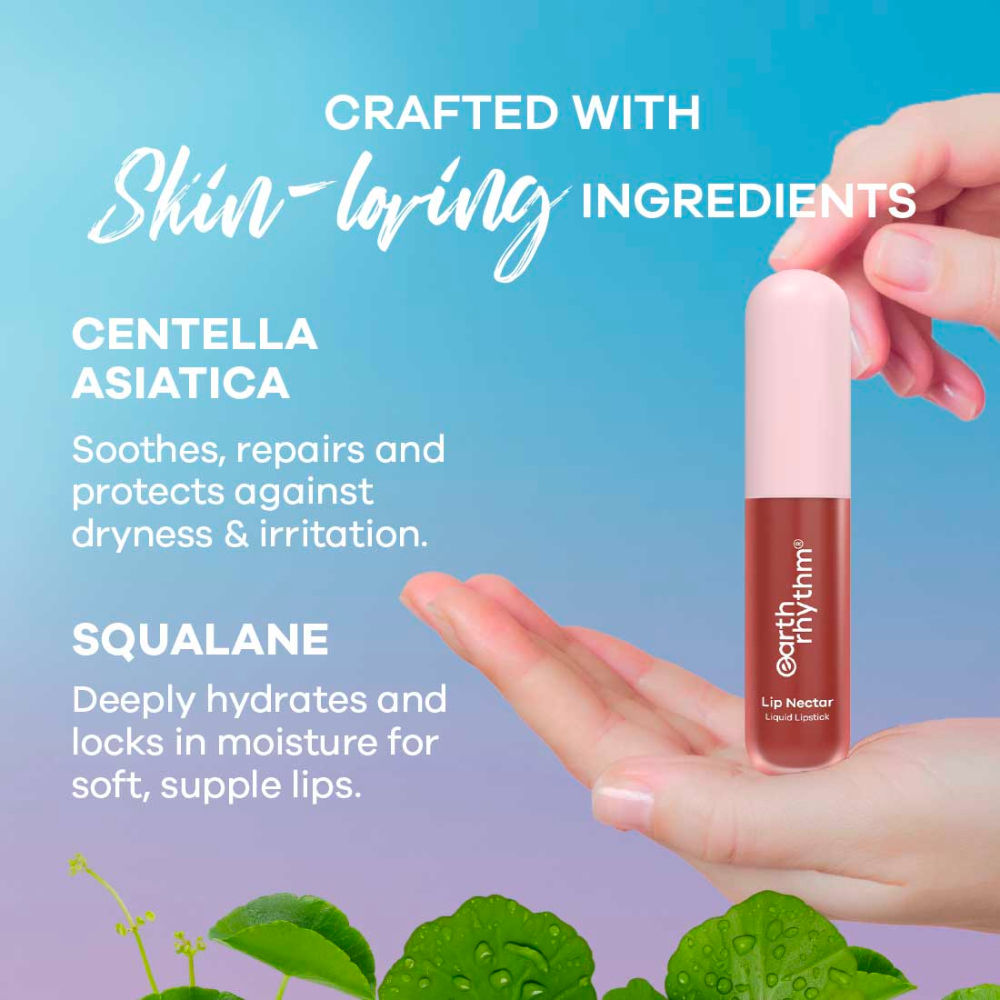 Earth Rhythm Lip Nectar Matte Liquid Lipstick, Weightless, Never Drying, No Mineral Oil