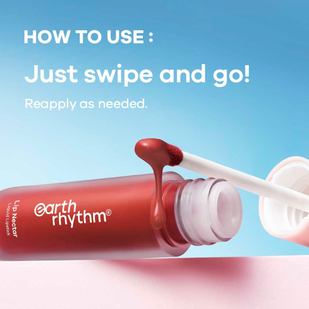 Earth Rhythm Lip Nectar Matte Liquid Lipstick, Weightless, Never Drying, No Mineral Oil