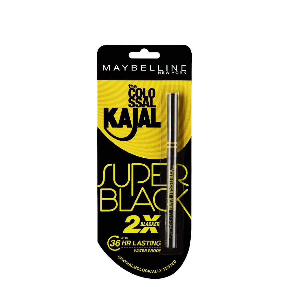 Maybelline New York Colossal Kajal Super Black, 2X Darker & 2X Colossal, Matte Finish Kajal