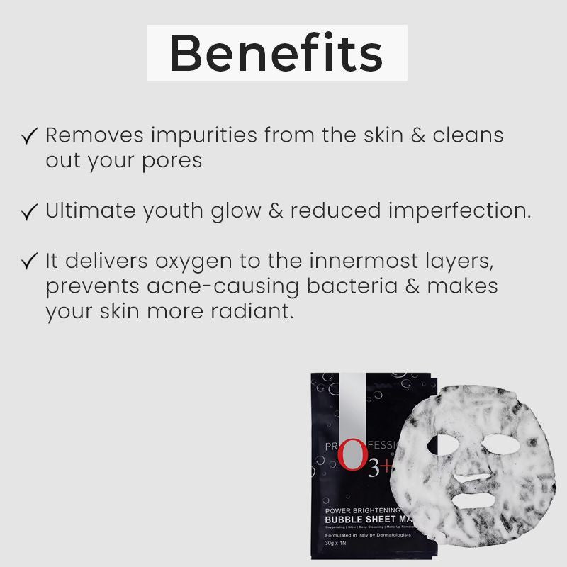 O3+ Power Brightening Bubble Sheet Mask